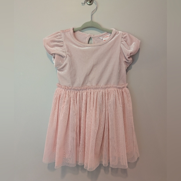 💚2 For 20 💚 24M Pink Velvet Tulle Dress - Picture 1 of 2